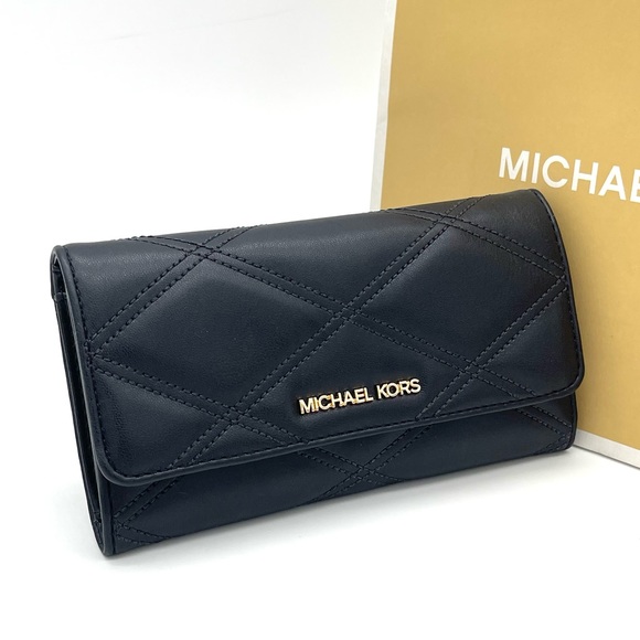Trifold Wallet Michael Kors Black Wallet Purse Michael Kors Large